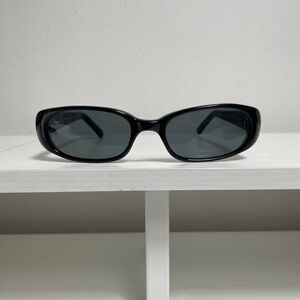 Vintage 90s Gucci GG 2452/S Oval Black Sunglasses